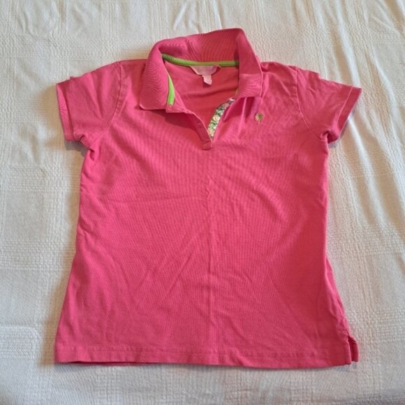 Lilly Pulitzer girls size 12 pink polo top - Picture 1 of 3